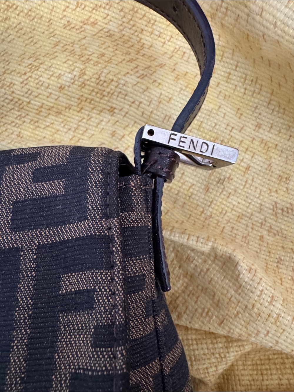 Fendi Brown Monogram Canvas Baguette Clutch with Silver Hardware - Picture 13 of 13